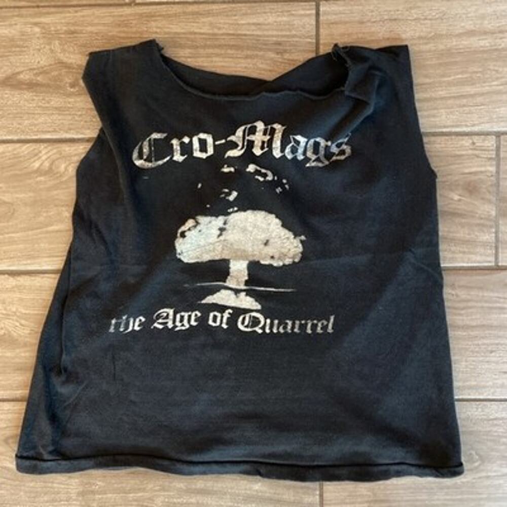 Vintage Cro Mags Age of Quarrel T-Shirt Women’s Size Medium Tan Top
